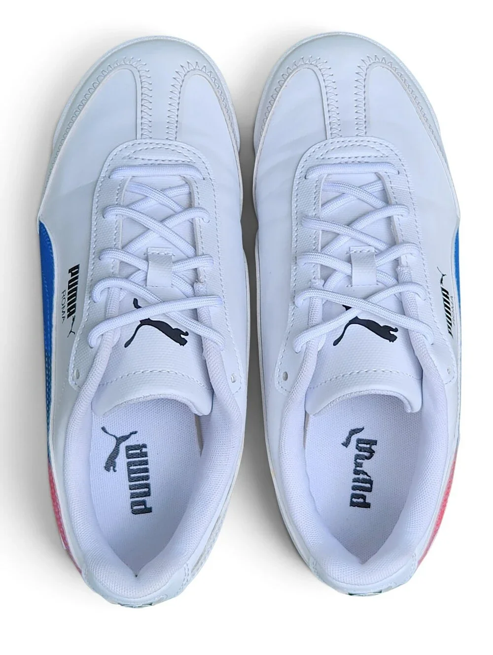 Puma BMW Motorsport Roma Classic Casual White/Blue/Red Big Boys Size 5 Youth